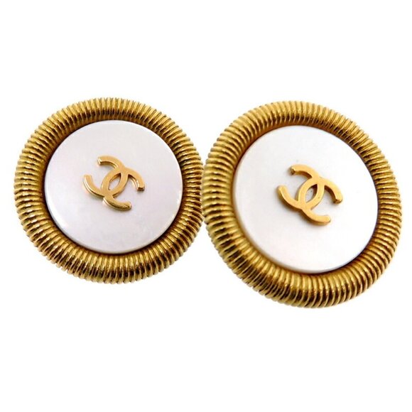 CHANEL Gold Coco Mark Earrings - Picture 1 of 5